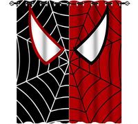 Red Spiderman Curtains Red Spiderman Print Pattern Eyelet Thermal Insulated Curtains for Bedroom Living Room Home Decor 2 Panels W117cm x D137cm