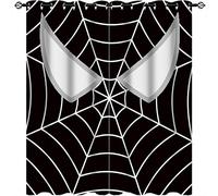Red Spiderman Curtains Red Spiderman Print Pattern Eyelet Thermal Insulated Room Darkening Print Curtains for Bedroom Living Room 2 Panels W117cm x D183cm