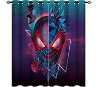Red Spiderman Curtains Red Spiderman Print Pattern Eyelet Thermal Insulated Room Darkening Print Curtains for Bedroom Living Room 2 Panels W75cm x D166cm