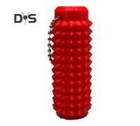 (red) Spiky Roller Fidget Toy with Bead Chain Anxiety Stress Relief Attention Focusing Calming Hard Massage Stick Portable Travel Keychain Pendant