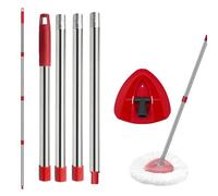 Red Spin Mop Head Base with 4 Section Handle Compatible with Vileda Spin Mop Heads 30"" to 58"" Fits Vileda EasyWring 1 Tank Spin (Not Include Mops Head Cloth)