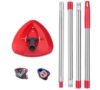 Red Spin Mop Head Base with Handle for Vileda Turbo Spin 2in1,3in1 Mops Refill Replacement,Triangular Spin Base for Turbo Smart/EasyWring&Cleaning Mop Accessory - Not Include Mops Head Cloth