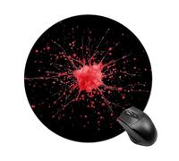 Red Splatter Blood Cells Round Mouse Mat Pad Slim Anti-Slip Office Desk Accessories 7.8 Inches