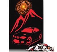 Red Sport Car 500 Piece Jigsaw Puzzle | Jigsaw Puzzle | Sustainable Puzzle for Adults | Premium 100% Wooden Puzzle | Fun Games 500pcs (52x38cm)