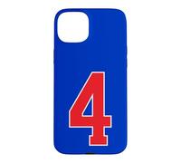 Red Sports Team Number #4 Fan Case for iPhone 15 Plus