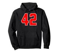 Red Sports Team Number #42 Pullover Hoodie