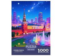 Red Square 1000 Pieces Portable Jigsaw Puzzle Building Age 3+ Quirky, Abstract Design, Fun Details, Educational, Challenging Puzzle Games 70x50cm/1000pcs
