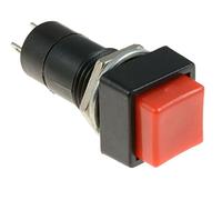 Red Square Actuator On/Off Latching Push Button Switch SPST