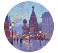 Red Square in Moscow Russia 1000 Piece Round Jigsaw Puzzles Creative Scenic Spot Seeking A Challenging And Relaxing Activity Games for Adults And Kids 1000pcs (67.5x67.5cm)