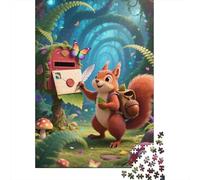Red Squirrel 1000 Piece Adult Jigsaw Puzzles: Animal Tricky Family Activity, Educational Challenge, Home Art 12+ 1000pcs (75x50cm)