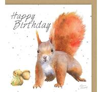 Red Squirrel and Acorn Quality Blank Birthday Card