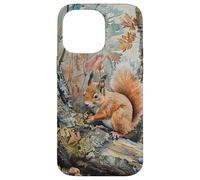 Red Squirrel in a Wood Case for iPhone 14 Pro Max