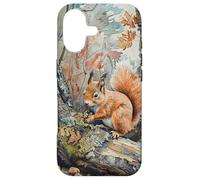Red Squirrel in a Wood Case for iPhone 17