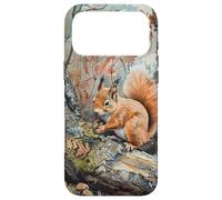 Red Squirrel in a Wood Case for iPhone 17 Pro Max