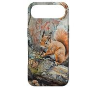 Red Squirrel in a Wood Case for iPhone Air