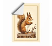 Red Squirrel Portrait Boho Unframed Wall Art Print A4 (29.7×21cm), Wall Decor for Living Room, Bedroom, Office & Home, Art Gift