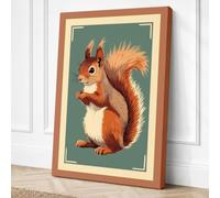 Red Squirrel Portrait Rustic Canvas Wall Art Print 30x20 Inch (76 x 51 cm)
