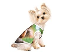 Red Squirrel Print Dog Shirt Summer Pet T-Shirts Stretchy Cats Dogs Tee Shirt Sleeveless Tank Top Dog Vest