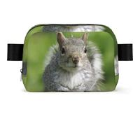 Red Squirrel Print Square Bumbag Fanny Pack for Men Women Adjustable Belt Bag Waterproof Cross Body Bag Chest Bag