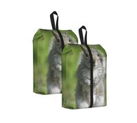 Red Squirrel Print Waterproof Shoe Bag Travel Bag with Carry Strap Storage Bag Versatile Cosmetic Bag-2pcs