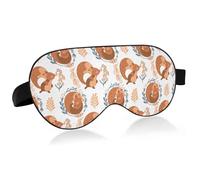 Red Squirrel Sleep Mask Light Blocking Eye Mask for Sleeping with Adjustable Strap Funny Animal Soft Lightweight Eye Cover Blindfold for Men Women Work Travel Naps