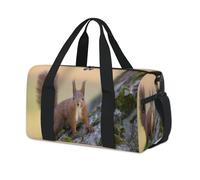 Red Squirrel Sport Duffel Bags for Kids Girls Boys Women Men Cute Squirrel Overnight Weekender Travel Bag Tote Carry Gym Casual Duffel Bags