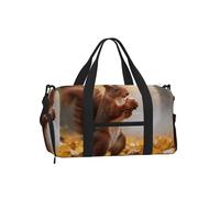 Red Squirrel Sports Duffel Bag with Shoe Compartment-Lightweight Gym Weekender for Men Women, Waterproof Travel Tote with Wet Pocket