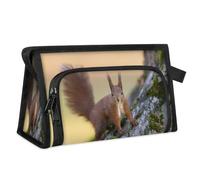 Red Squirrel Travel Makeup Bag for Women Men Kids Girls Boys Cute Squirrel Multipurpose Wash Pouch Bag Toiletry Cosmetic Toiletries Shower Bag Organizer