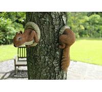 Garden Mile Squirrel Statue Tree Peeker Garden Ornament Outdoor Decorations, Easy Fast Set-Up, Novelty Waterproof Resin Sculpture Garden Squirrel Figurine Decor for Garden Tree, Fence, Wall Decor