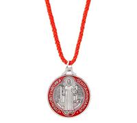 Red St.Benedict Pendant, Patron Saint Jewelry Accessory, Religious Keepsake Gifts, 26 Inches