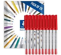 (Red) Staedtler 430M Stick Ballpoint Medium Pens, Pack of 20