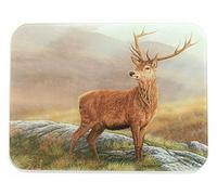 Red Stag Premium Glass Chopping Board Worktop Saver with Deer by British Wildlife Artist Robert E Fuller Kitchen Gift 40x30 cm Toughened Glass Kitchenware