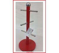 Red Stainless steel Mug Tree Kitchen Roll Holder Glass Paper Holder New