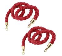 Red Stanchion Rope For Queuing, Twisted Post Ropes With Hooks, 80 100 150 200 CM Barrier Rope For Posts Stands Queue Divider Crowd Control Of Hotel(2 PCS,L 240cm)