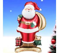 Red Standing Santa Foil Balloon - Christmas Party Decoration, Holiday Decor, Santa Claus Balloon for Festive Celebrations