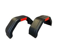 RED STAR 2x 13" Mudguards Mud Guard Plastic Black Trailer Vehicle Wheel 14" Pair UK New