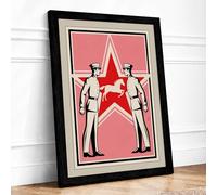 Red Star Authority Retro Framed Wall Art Print A3 (42×29.7cm) Black, Wall Decor for Living Room, Bedroom, Office & Home, Ready to Hang, Art Gift