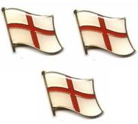 Red Star Badges 3 x England Flag Cross of Saint George Metal Pin Badges