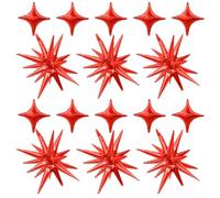 Red Star Balloon,Explosion Balloon Kit with 6Pcs 22Inch Cone Star Foil Balloons and 10Pcs 10Inch Four Pointed Star Balloons for Birthday Anniversary Disco Party Decorations