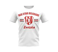 Red Star Belgrade Junior Established Football T-Shirt in White | Size: 12-13 Years Red Star Belgrade White 12-13 Years
