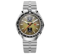 RED Star Bull Head Chronograph Men Super Luminous 1963 ST1901 Movement 3D Bubble Mirror Pilot Mechanical Wrist Watches, Gradient green steel strip, luxury