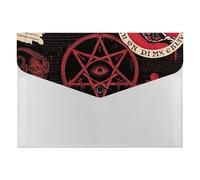 Red Star Eye Hand Candle Cross Text (2) Portable File Organizer with Multiple Pockets, Accordion Expanding Folder for Desk Supplies