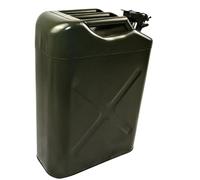 Red Star Jerry Can RS206403, Petrol and Diesel Storage Container, Metal Construction, Green, 20L Capacity