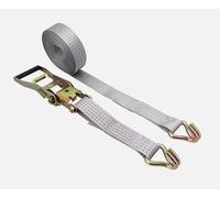 Red Star Ratchet Tie Down Strap, Polyester and Steel, Multi-Vehicle Compatible, Grey, 10m x 100mm, 10 Ton Capacity, Steel Hooks, 10000kg Breaking Strength, 1 Piece