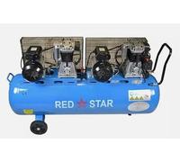 Red Star Twin 3.0HP Motor Copper Wire Portable Air Compressor 200L