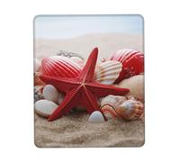 Red Starfish Seashells Mouse Pad with Non-Slip Rubber Base 8.3 x 10.3 in Mouse Mat with Stitched Edge Gaming Mousepad for Wireless Mouse Computer Laptop Home Office Desk Pad