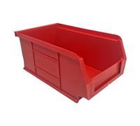 Red Storage Lin Bins | Tool Organiser Bin | Stackable Boxes for Garage | Wall Hanging Box | DIY Storage | Plastic Drawers (Small-165x100x75mm) (5 Bins)