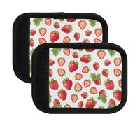 Red Strawberries White Luggage Handle Wraps Suitcase Tags Luggage Tags for Suitcases, 5.9x4.3in, Red Strawberries White, one sizex2