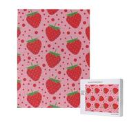Red Strawberry And Polka Dot,500 Pieces Wooden Jigsaw Family Game Jigsaw Puzzles for Adults Teens