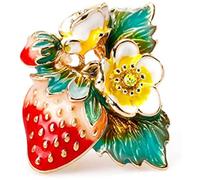 Red Strawberry Brooch Pins Fruit Rabbit Cat Lapel Pins For Women Practical